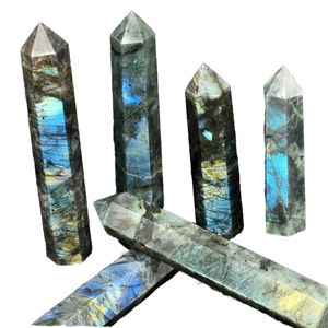 Tour en cristal de labradorite naturelle de haute qualité en gros, obélisque, pierre de traitement pour autres artisanats en cristal - Product Image 3