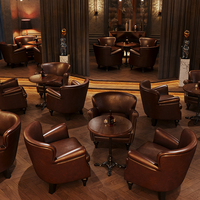 Canapé de bar à cigares et whisky de style américain moderne, table et chaises pour café, combinaison de mobilier commercial extérieur pour hôtel, chaise Tiger
