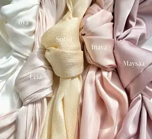 2022 Malaysia Ladias Textured Cape Matte Plain Color Satin Scarf Shawl Wrap Muslim Women Velvet Silk Stain Hijabs