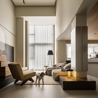Conception d'appartement loft de style italien personnalisé, solution complète pour maison moderne de luxe avec mezzanine
