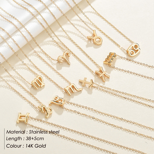 EManco New Men Women 12 oroscopo segno zodiacale collana con ciondolo <span class=keywords><strong>ariete</strong></span> 12 costellazioni collana gioielli di moda regalo di natale - Product Image 2
