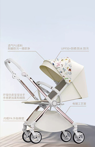 Poussette légère à 4 roues rotatives avec tube plaqué or landau pour bébé de la classe supérieure <span class=keywords><strong>du</strong></span> fabricant chinois - Product Image 3