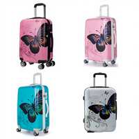 Valise à roulettes imprimée en néoprène imperméable et résistante aux rayures, 20 pouces, avec serrure papillon, pour bagage à main, vente en gros