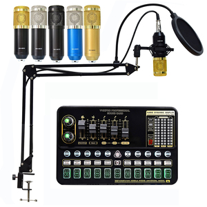 BM800-مجموعة ميكروفون مكثف, مجموعة ميكروفون مكثف وبطاقات صوت احترافية للكمبيوتر V10 X Pro لبث مباشر للبث المباشر للستوديو وبطاقات صوت USB - Product Image 1