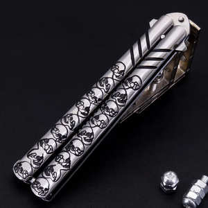 Skulls in ấn xử lý gấp lưỡi dao thép không gỉ đào tạo thực hành Tạo Kiểu Tóc Lược 3Cr13 Lưỡi vật liệu - Product Image 5
