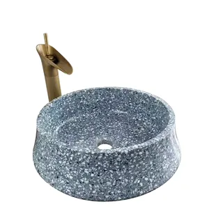 Ronde Grey Terrazzo Gootsteen Terrazzo Wastafel Stenen Wandpanelen En Vloertegels Terrazzo Voor Badkamer