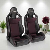 Asientos Deportivos Universales de Cuero PVC JBR1039RM en Negro, Rojo y Azul para Autos de Carreras