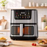 Friteuse à air intelligente électrique moderne 15 litres, écran tactile LCD, sans huile, fonction grill en acier inoxydable, pour usage domestique – Meilleure vente