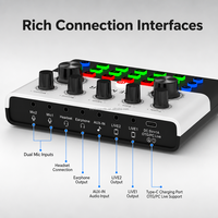Carte son F993 directe usine, 7 modes de scène, 10 effets, interface audio OTG pour suppression du bruit sans fil/filaire