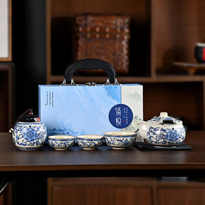 Juego de Té de Cerámica Portátil Lotus Vine, Caja de Regalo Empresarial Completa, Regalo Premium para Reuniones Anuales - Product Image 5