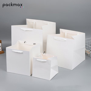 Wedding Birthday Shopping Party Wine Jewelry Eco-Friendly Cardboard Customized Logo Lamination Drawstring <b>White</b> Small Gift <b>Bag</b> - Product Image 6