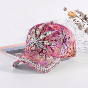 Gorra de Béisbol Unisex Original con Pedrería, Diseño Deportivo, Color Rosa, Tela Común, Venta al Por Mayor - Product Image 1