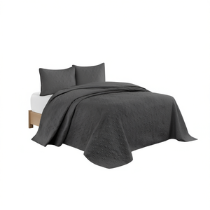 Ensemble de couvre-lit réversible Db Luxury, gris foncé, taille double, microfibre polyester, motif uni, pour la maison et l'hôtel - Product Image 1