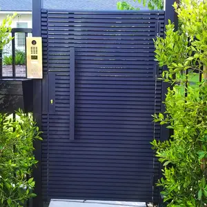 Bahçe menteşe çift alüminyum kapılar dekoratif alüminyum endüstriyel Metal Driveway kapısı gömülü kapısı