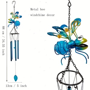 กระดิ่งลมโลหะรูปสัตว์สำหรับกลางแจ้งและในร่มออกแบบรูปผีเสื้อและผึ้งสำหรับหน้าต่างบ้านสวนต้นไม้ในสวน - Product Image 5