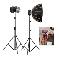 Lumière de remplissage cob de poche avec support de trépied Lumières de studio d'appareil photo 2700-7500k avec softbox alimenté par batterie photographie de maquillage en direct