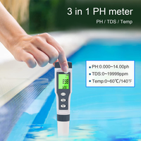 3 dans 1 stylo de capteur de pH. TDS/PH/TEMP testeur d'eau ph-mètre numérique ph-mètre stylo EZ-9901
