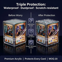 Boîte de rangement verticale en acrylique transparent Kaplo 100+ pour cartes, anti-poussière et anti-rayures, pour cartes MTG, TCG et CCG, boîte de rangement pour cartes