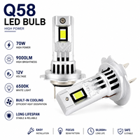 Ampoule de phare LED H7 super lumineuse pour voiture, 70W LED 6000K, refroidissement par ventilateur, ampoules LED H7 pour Honda Civic, phares LED pour voiture