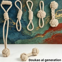 Jouet pour chien en corde de coton écologique, nœuds en corde, résistant aux morsures, adapté à la dentition, anti-ennui, jouets à mâcher durables en chanvre