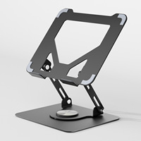 Support de refroidissement pour ordinateur portable, station de travail de bureau rotative et réglable en hauteur avec support pour téléphone, pour diffusion en direct et visionnage de séries, multi-ports