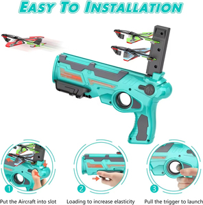 Lanciatori di aerei a espulsione continua alianti a pallottola morbida giochi di tiro giochi di volo sport all'aperto per bambini giocattoli di volo - Product Image 6