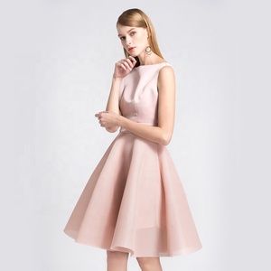 MZ18020 estilo ropa de verano de mujer <span class=keywords><strong>Sexy</strong></span> lazo rosa baile de graduación de malla vestido de las mujeres - Product Image 4