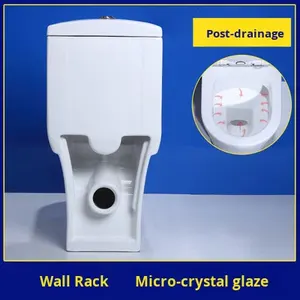 Hengsha เซรามิกห้องน้ำในบ้านประหยัดน้ำกันก<span class=keywords><strong>ล</strong></span>ิ่นระบายน้ำติดผนังห้องนํ้าหนึ่งชิ้นกดชักโครกคู่ดีไซน์ทันสมัยไฟกลางคืน - Product Image 6