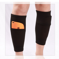 Chaussette Football Compression Protège-tibia Manches mollet avec poche