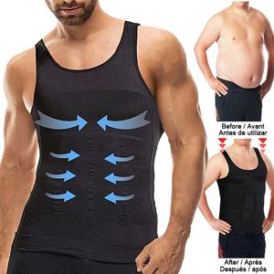 En gros Débardeur de compression amincissant pour homme, sans manches, pour la gym et l'entraînement, gaine de maintien ventre et taille, pour gynécomastie - Product Image 3