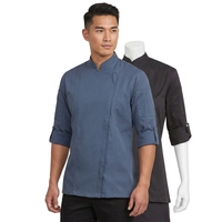 Jas Koki Wanita Pria Bahan Polyester Awet, Seragam Kerja Lengan Pendek Ukuran Besar untuk Dapur, Restoran, Hotel