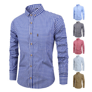 Chemise en coton à manches longues, tenue professionnelle, formelle, décontractée, polyvalente, couleur unie, vêtements de travail pour homme - Product Image 1