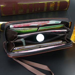 Hot Selling Retro <b>Long</b> Business <b>Wallet</b> Pu Leather Card Holder Slim Coin Purse Zipper <b>Wallet</b> for Men - Product Image 4