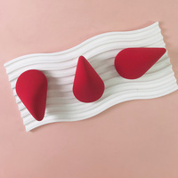 Nouvelle éponge de maquillage de beauté de haute qualité, sans latex, super douce, double face, en forme d'éventail, utilisable à sec ou humide, double usage