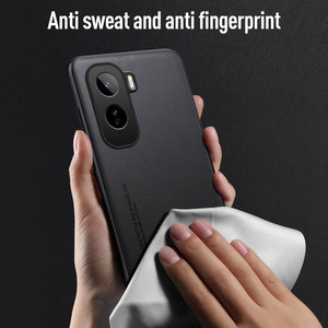 Étui arrière de luxe en cuir PU vegan style professionnel pour vivo T5 Pro 5G, pare-chocs souple en TPU mat - Product Image 2