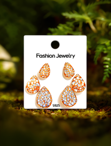 Fashion Jewelry Stud Earrings S925 Water Drop Shape Rhodium Plated Women's Crystal Earrings Gift - Product Image 2