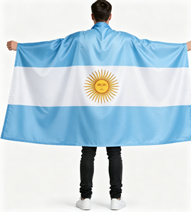 Bandera de la Capa Nacional Argentina 3x5 pies 100% Poliéster Doble Cara con Bandera de Argentina en Ambos Lados para Aficionados a Partidos de Fútbol - Product Image 1