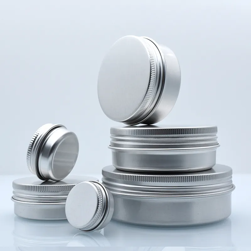 Metal Tin Can Container Manufacturer Round Aluminum Jar Can 10g 15g 20g 40g 30g 50g 60g 80g 100g Stored Cosmetic Aluminium Tins