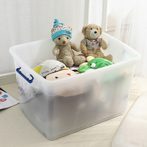 6L/12/14/20/28/35/48/65/85/120กล่องเก็บของโปร่งใสพร้อมล้อและที่จับ - Product Image 6