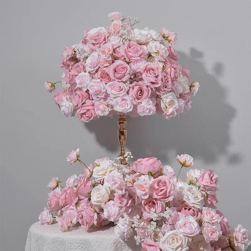 A-FB014 all'ingrosso di nozze rosa fiore palla di nozze centrotavola di nozze artificiale palla di fiori per la decorazione di nozze