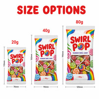 Bolsas de Plástico de Grado Alimenticio con Cierre de Cremallera y Ventana, Tipo Pillow Pouch, para Piruletas Rainbow Swirl, Embalaje Individual para Chicles Duros