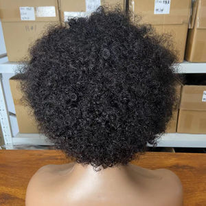 Perruques courtes en cheveux humains bouclés et <span class=keywords><strong>afro</strong></span>, <span class=keywords><strong>coupe</strong></span> pixie, tresses 13x4, perruque Bob à lacet frontal transparent pour femmes - Product Image 6