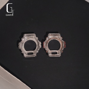 Caja de Reloj DW6900 con Incrustaciones de Diamantes Moissanite Color Granate, Bisel de Moda, Plata 925, VVS, Estilo Hip Hop para Hombre - Product Image 6