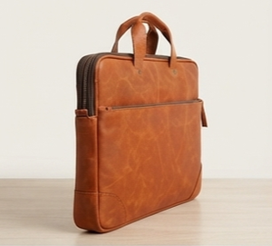 Full Grain Calf Leather Vintage Durable Large Capacity Laptop <b>Bag</b> for Men and Women Work 15 Inch - Product Image 2