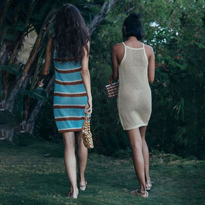 KD all'uncinetto maglia con nappina da <span class=keywords><strong>spiaggia</strong></span> tunica lunga Pareos costume da bagno estivo Cover up vestito Sexy da <span class=keywords><strong>spiaggia</strong></span> - Product Image 2