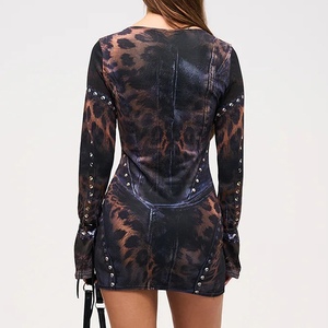 Vestidos Largos Ajustados con Estampado de Posicionamiento para Mujer, Moda - Product Image 4