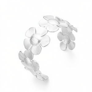 Amy Amy Flower <b>Cuff</b> <b>Bracelet</b> <b>Silver</b> Plated Alloy Women's Fashion Jewelry B1139 - Product Image 3