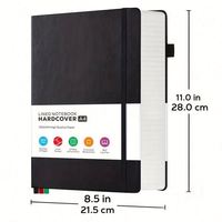 Carnet promotionnel personnalisé OEM/ODM, 320 pages, papier ligné A4 100 g/m², grand format, couverture rigide en cuir, reliure cousue.