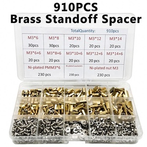 1 Juego de 910 piezas de kit de espaciadores de latón: 230 piezas PMM3 + 230 piezas NutM3 + Washem3, tornillos espaciadores de latón de cabeza hexagonal roscados M3 para PCB - Product Image 2