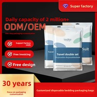 Sacs d'emballage jetables de qualité alimentaire sur mesure pour literie, oreillers et parapluies, ensemble de quatre pièces, impression offset couleur
